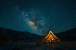 © Thomas - Camping under the stars: A tent glows against the backdrop of the Milky Way