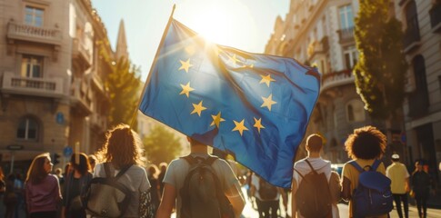 Sticker - Woman with European flag