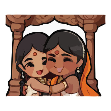 Indian wedding mandap decorative vector illustration