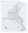Canada plain country map. High Details. Outline Regions style. Shape of Canada. Vector illustration.