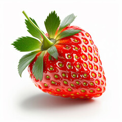 Sticker - Strawberry berries isolate on white background. Generative AI,