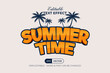 Summer Text Effect Orange With Palm Logotype.