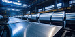 In the confines of a warehouse, bundled steel sheet rolls, comprised of cold rolled steel coils, represent the robustness and resilience of industrial-grade materials.