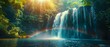 © Anastasiia - Serene Waterfall in Lush Rainforest with Rainbow and Calming Sounds. Concept Waterfalls, Rainforest, Nature, Serenity, Relaxation