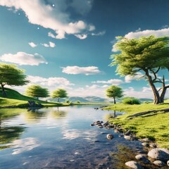 Canvas Print - 3d cg image of a fantasy landscape