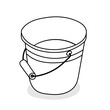 Bucket vector icon in doodle style. Symbol in simple design. Cartoon object hand drawn isolated on white background.