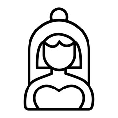 Canvas Print - Bride Vector Line Icon