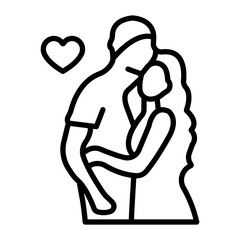 Poster - Hug Vector Line Icon