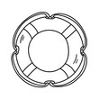 Lifebuoy vector icon in doodle style. Symbol in simple design. Cartoon object hand drawn isolated on white background.