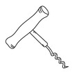 Corkscrew vector icon in doodle style. Symbol in simple design. Cartoon object hand drawn isolated on white background.