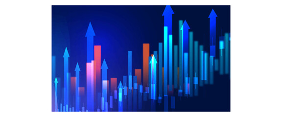 Stock market business and exchange financial growth graph. Growth up graph business financial investment or economic concept.	