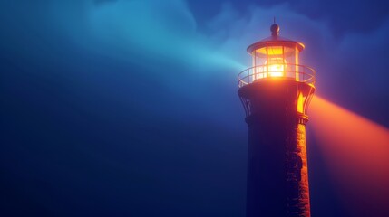 Wall Mural - Illuminating Compliance with AI, beacon of light emanating from an AI-powered lighthouse.