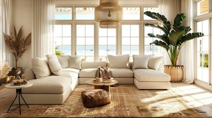 living room chic america's west coast style, 16:9