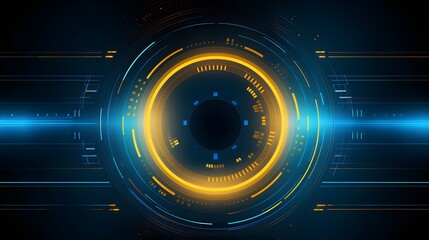 yellow and blue Abstract technology background circles digital hi-tech technology design background. concept innovation. vector illustration