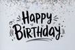 Happy Birthday typography background, title for compliment card birthday, office party, posters, flyers, greeting cards, arts and craft