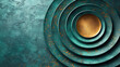 Abstract Turquoise and Gold Spiral Design
