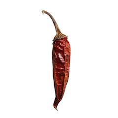 Poster - A lone dried chili pepper standing out against a transparent background