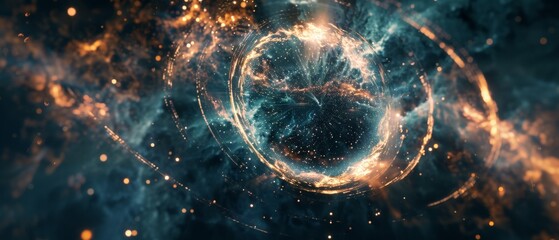 Wall Mural - Black hole in space energy from the planets. World tearing universe images as background. 