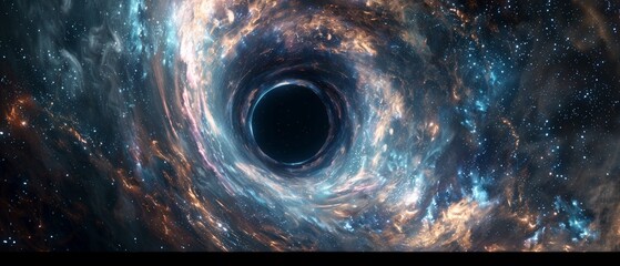 Wall Mural - Black hole in space energy from the planets. World tearing universe images as background. 