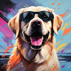 Canvas Print - illustration of dog in the background