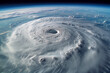 Top-down earth view of a hurricane