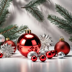 Poster - christmas decoration on white background