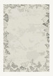 Background frame with vintage beige butterflies. hand drawing. Not AI, Vector illustration