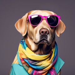 Canvas Print - dog wearing sunglasses