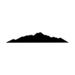 Mountain silhouette icon vector symbol of rock hills design element in a glyph pictogram illustration
