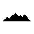 Mountain silhouette icon vector symbol of rock hills design element in a glyph pictogram illustration