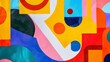 Abstract shapes and colors inspired by the visual language of social media memes  AI generated illustration