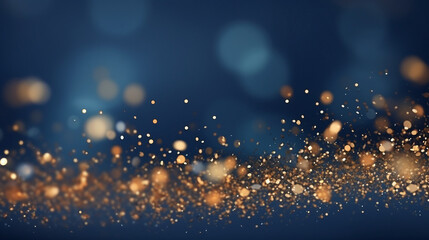 Wall Mural - gold sparkles on blue background