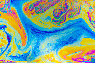 Wall Mural - psychedelic multicolored background abstract. rainbow colors. patterns background. photo macro shot 