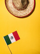 Cinco De Mayo Mexican Background With Flag And Sombrero