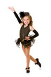 Dance: Girl Tap Dancer in Fancy Costume Does Tah-Dah