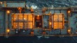 Hightech smart cargo container on a maritime ship viewed from above. Concept Smart Containers, Maritime Shipping, High-Tech Innovation, Aerial View, Cargo Logistics