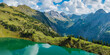 Germany, Bavaria, Allgaeu Alps, Panoramic view to Seealpsee, Oy Valley, f.l. Grosser Wilder, Kleiner