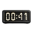 A sleek black digital clock set against a crisp transparent background displays the time as 00 41 forty one minutes standing out boldly on transparent background