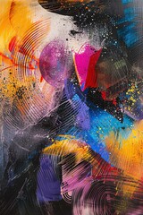 Naklejka na meble Lose yourself in an abstract composition where metallic and psychedelic elements converge