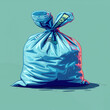 illustration of a bag isolated on blue background