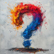 Drawing of a colorful colorful question mark