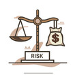 illustration af a symbolic image of a a scale that weighs risk against profit