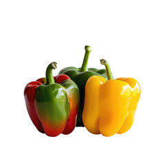 Wall Mural - A vibrant bell pepper set against a transparent background stands out distinctly
