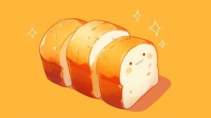 Poster - Iconic white bread in a fun cartoon style