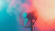 © Ilona - fan ventilator in the pink and blue smoke.