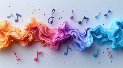 Wall Mural - abstract colorful background with sheet music
