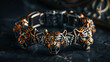 © Alexandre - Braço com pulseira luxuosa com cabeças de tigre