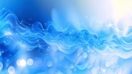 Leinwandbilder - Abstract Blue Network Lines and Particles on a Deep Blue Background