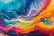 Behold a surreal dreamscape where the rainbow meets abstract artistry in a vibrant explosion of color