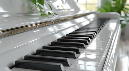 piano black and white keys close up. Musical concept.